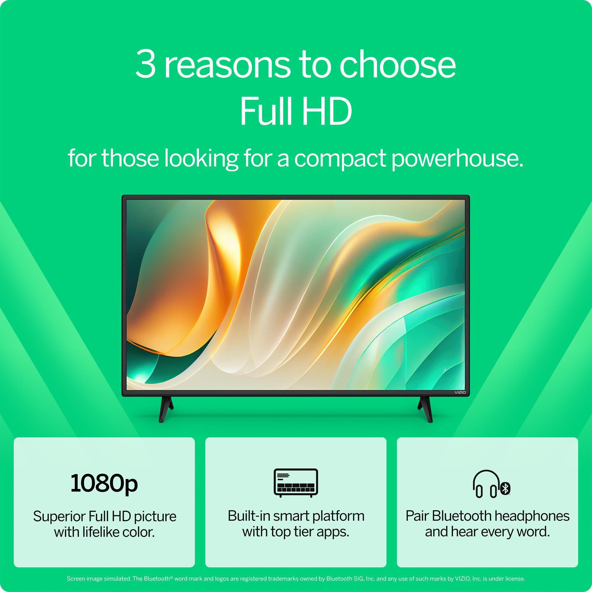 VIZIO 40" Class Full HD LED - Smart TV with 2.0 Soundbar in Black, , large