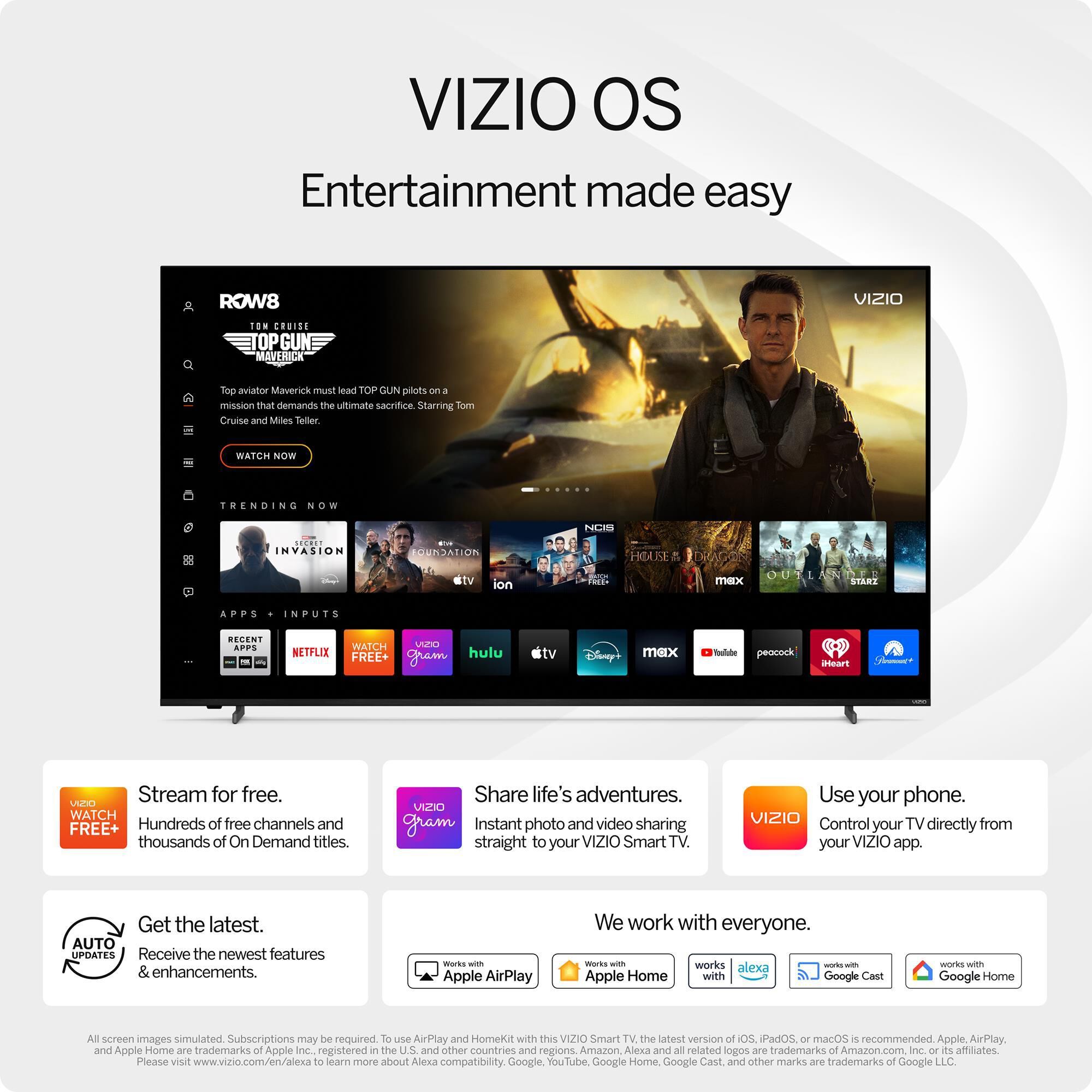 VIZIO 40" Class Full HD LED - Smart TV with 2.0 Soundbar in Black, , large