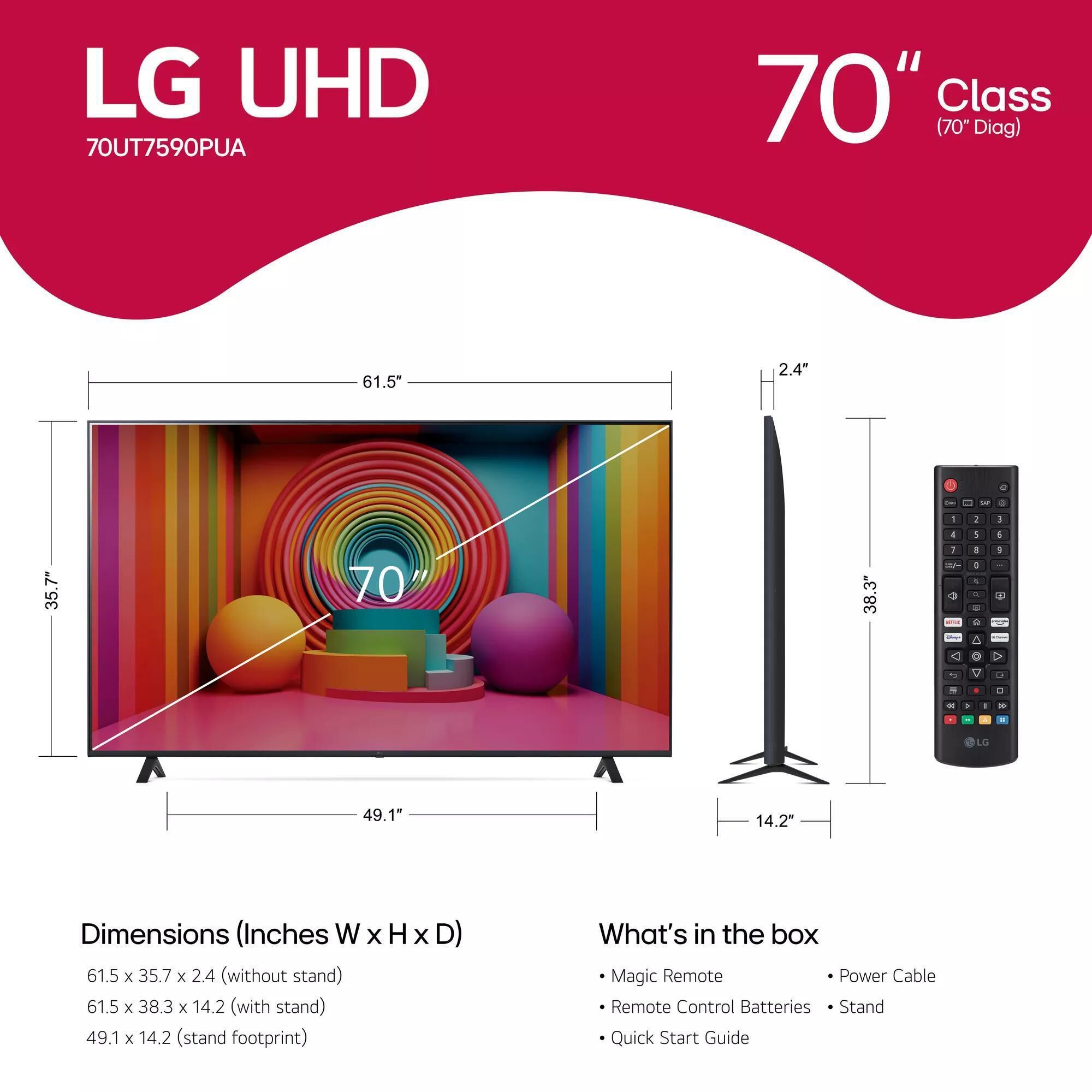 LG 43" Class UHD Series 4K UHD - Smart TV with 2.1 Channel Sound Bar and Wireless Subwoofer in Black, , large