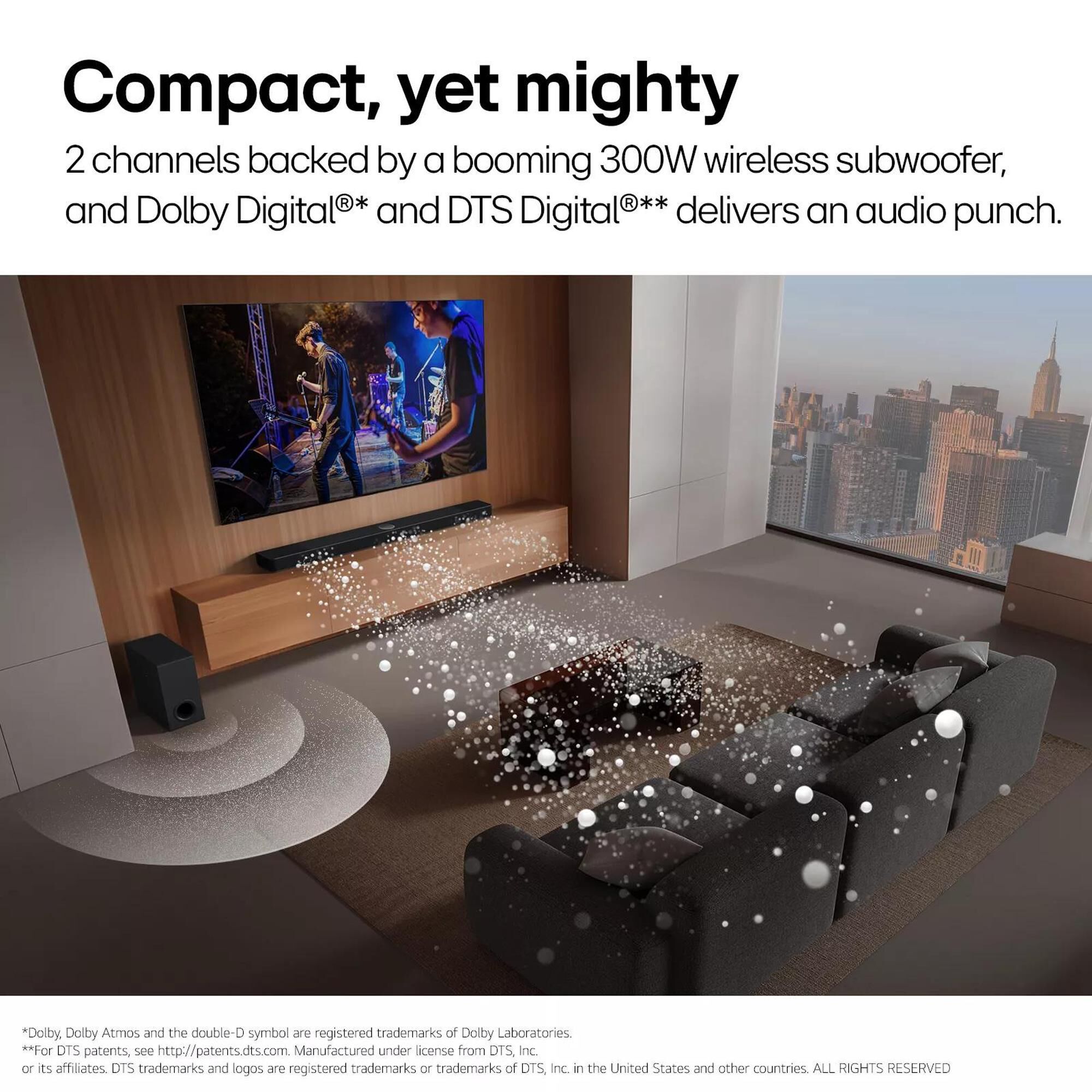 LG 43" Class UHD Series 4K UHD - Smart TV with 2.1 Channel Sound Bar and Wireless Subwoofer in Black, , large