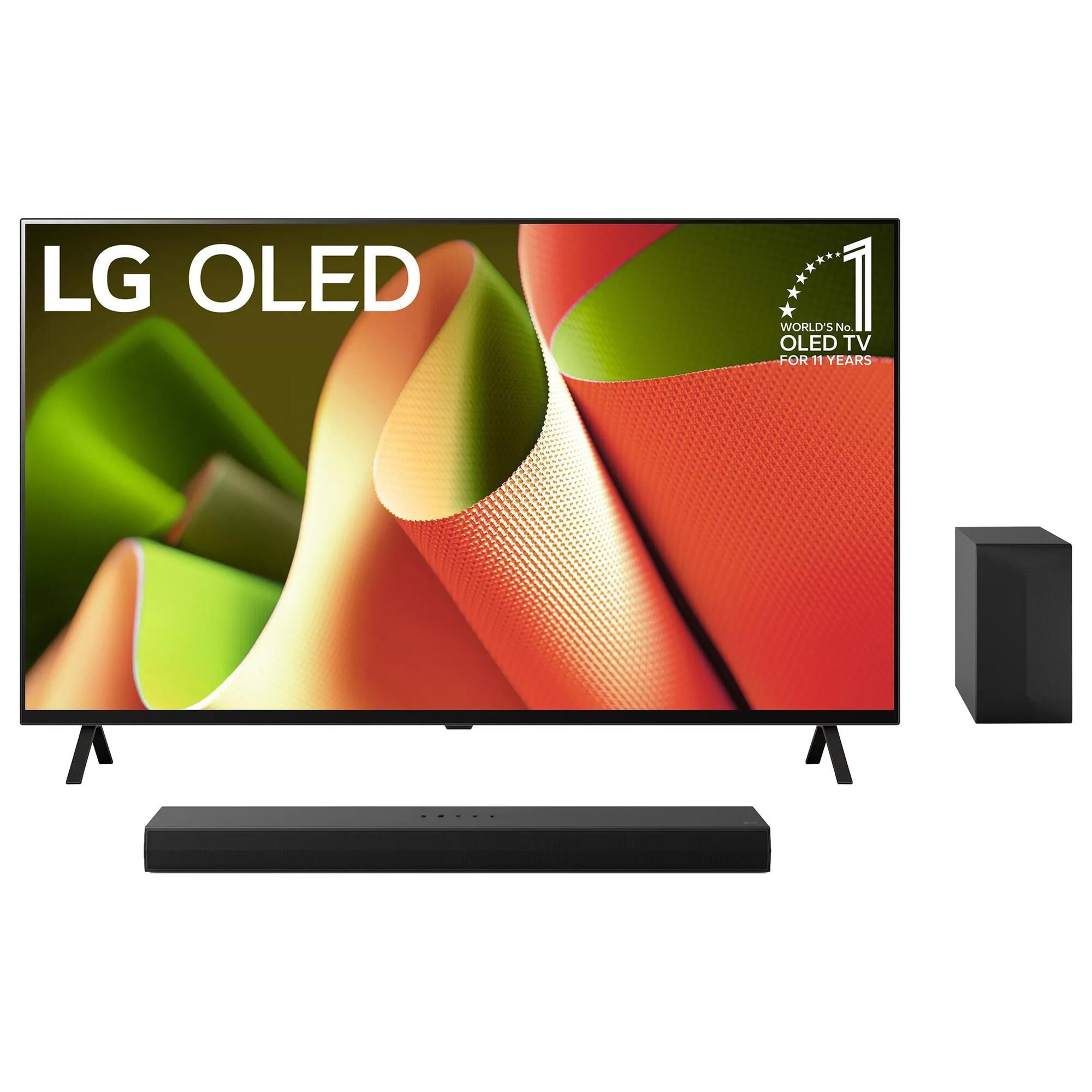 LG 65" Class B4 4K OLED - Smart TV with 3.1 Channel Sound Bar and Wireless Subwoofer in Black, , large