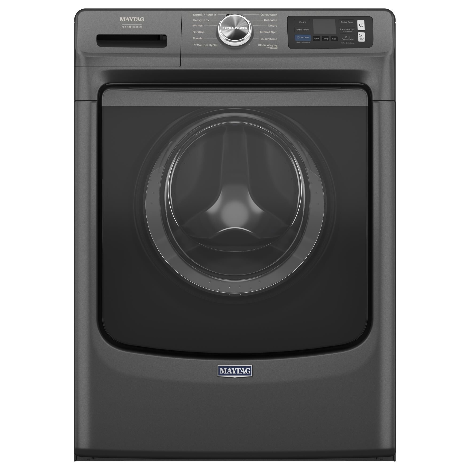 Maytag 5 Cu. Ft. Capacity Front Load Washer in Volcano Black, , large