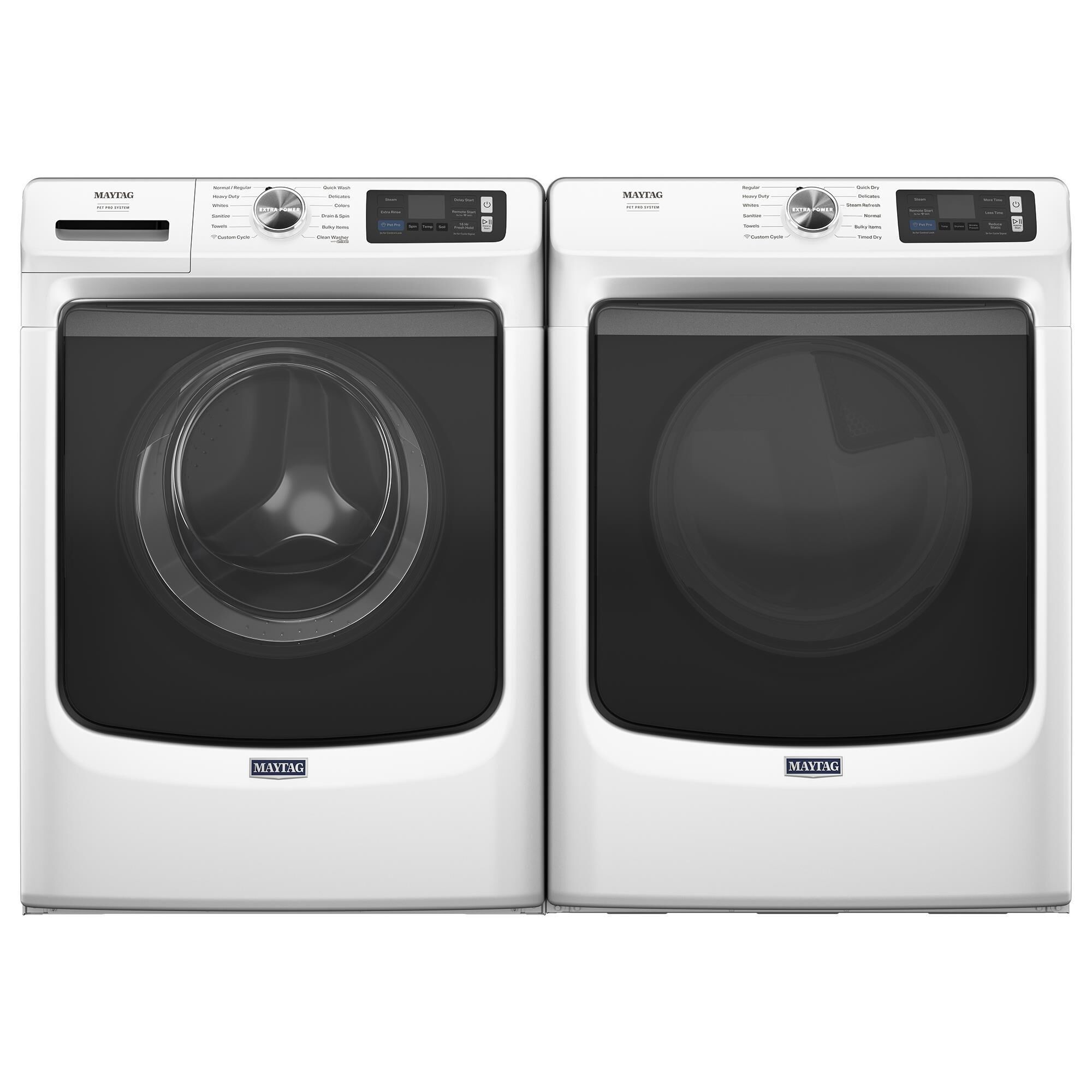 Maytag Maytag 5 Cu. Ft. Capacity Front Load Washer and Maytag 7.3 Cu. Ft. Capacity Front Load Gas Dryer in White, , large