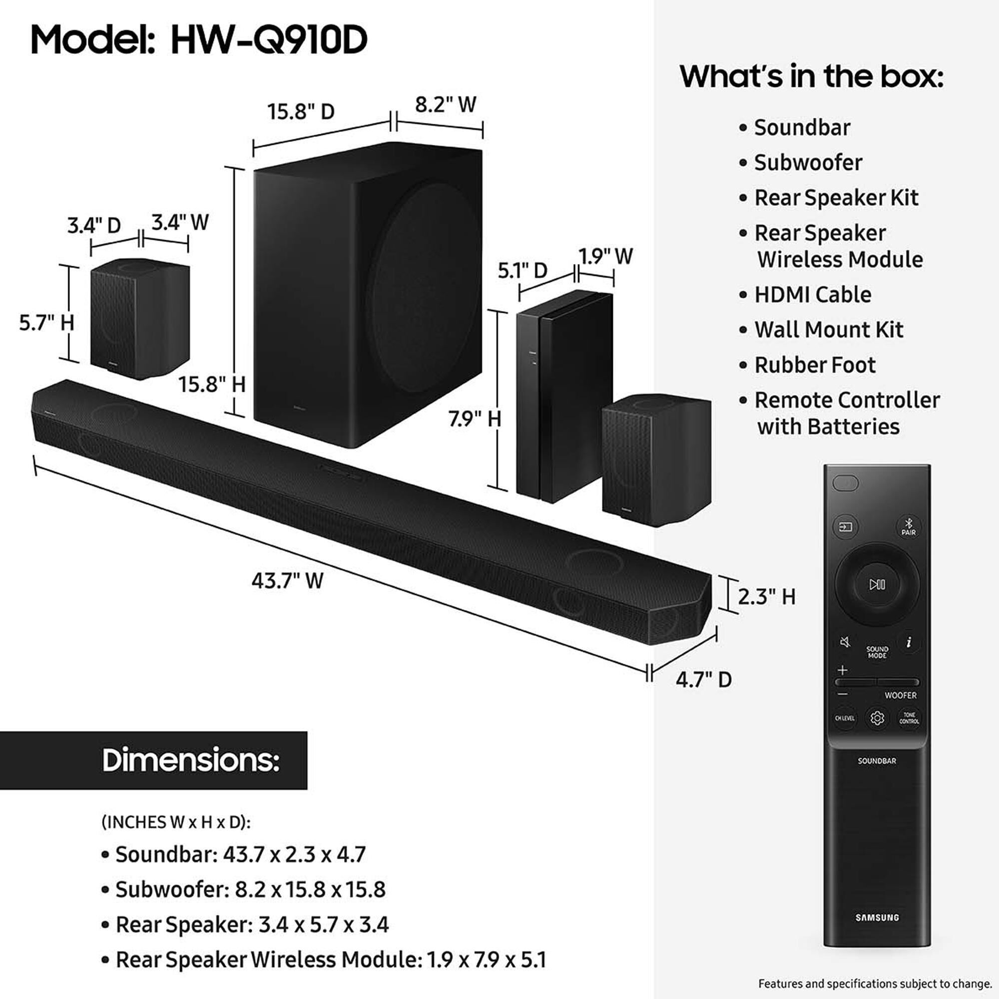 Samsung 98" 4K QLED w/Soundbar Sys, , large