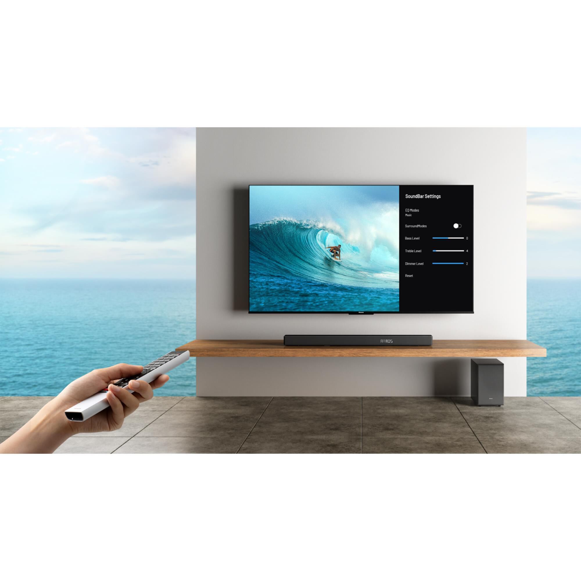 Hisense 85" 4K QLED TV W/ Soundbar, , large