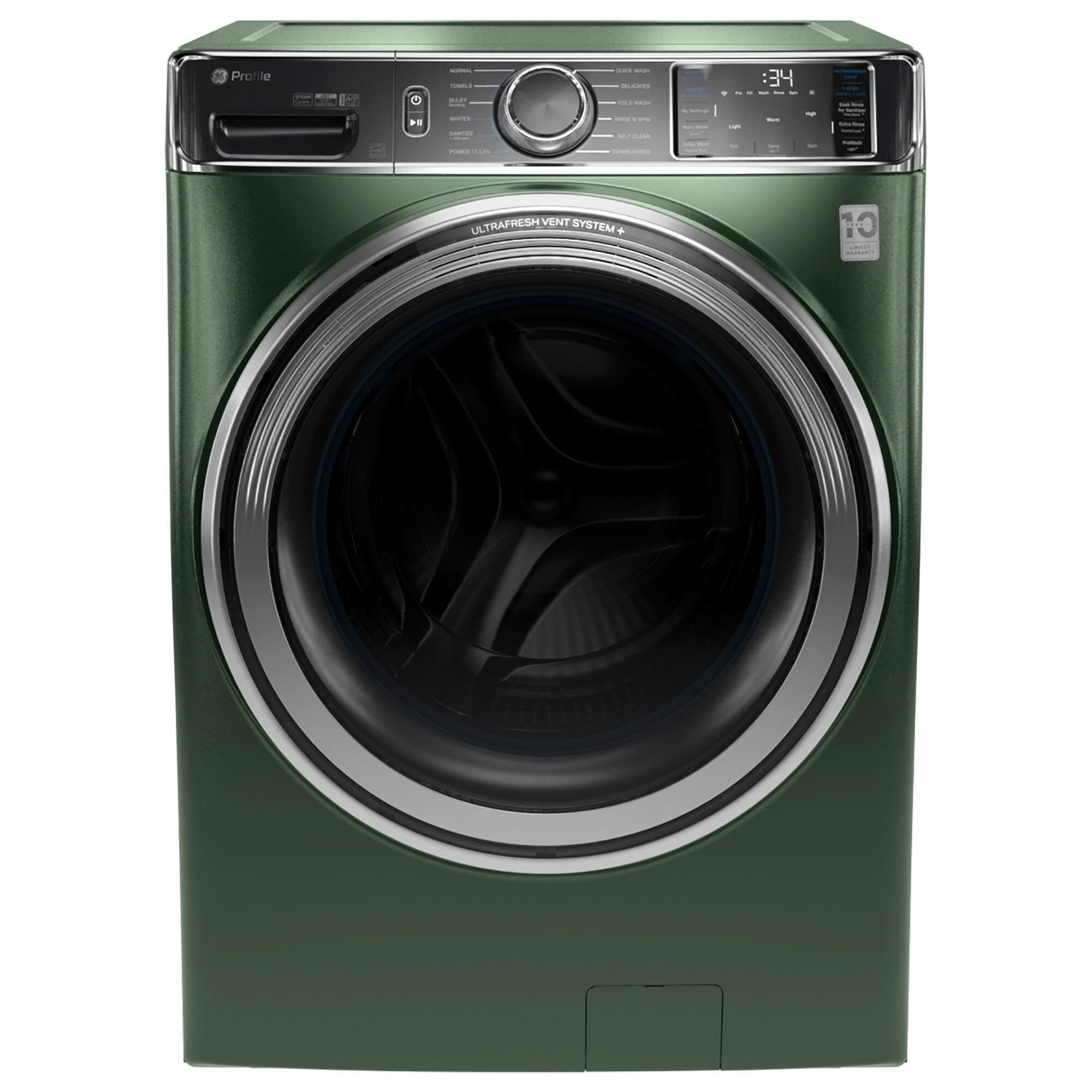 GE Profile 5.5 Cu. Ft. Smart Front Load Washer and 7.8 Cu. Ft. Electric Dryer Laundry Pair in Jade Green, , large