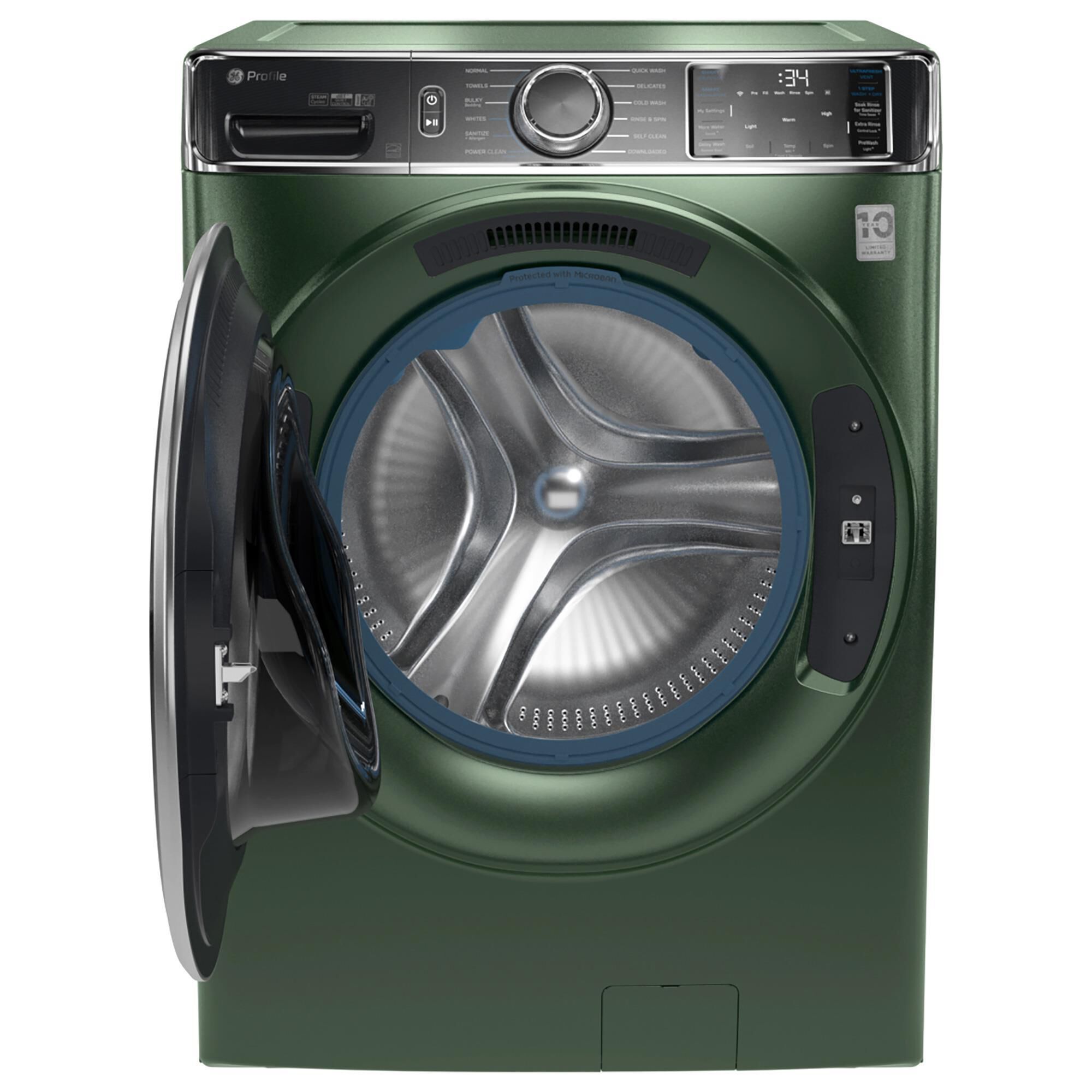 GE Profile 5.5 Cu. Ft. Smart Front Load Washer and 7.8 Cu. Ft. Electric Dryer Laundry Pair in Jade Green, , large