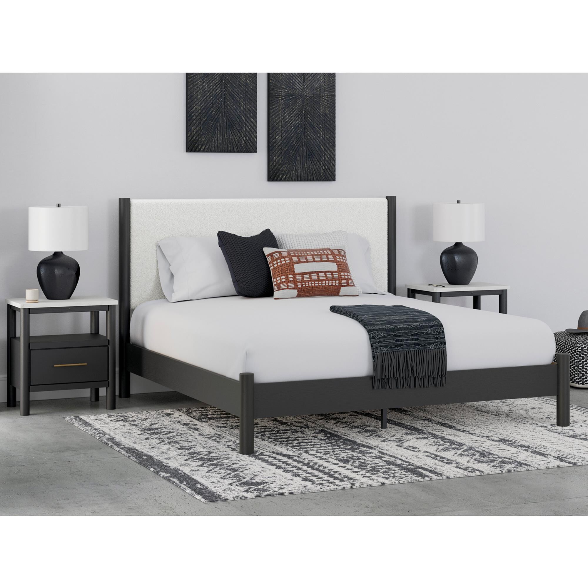 Signature Design by Ashley Cadmori King Platform Bed in Black, , large