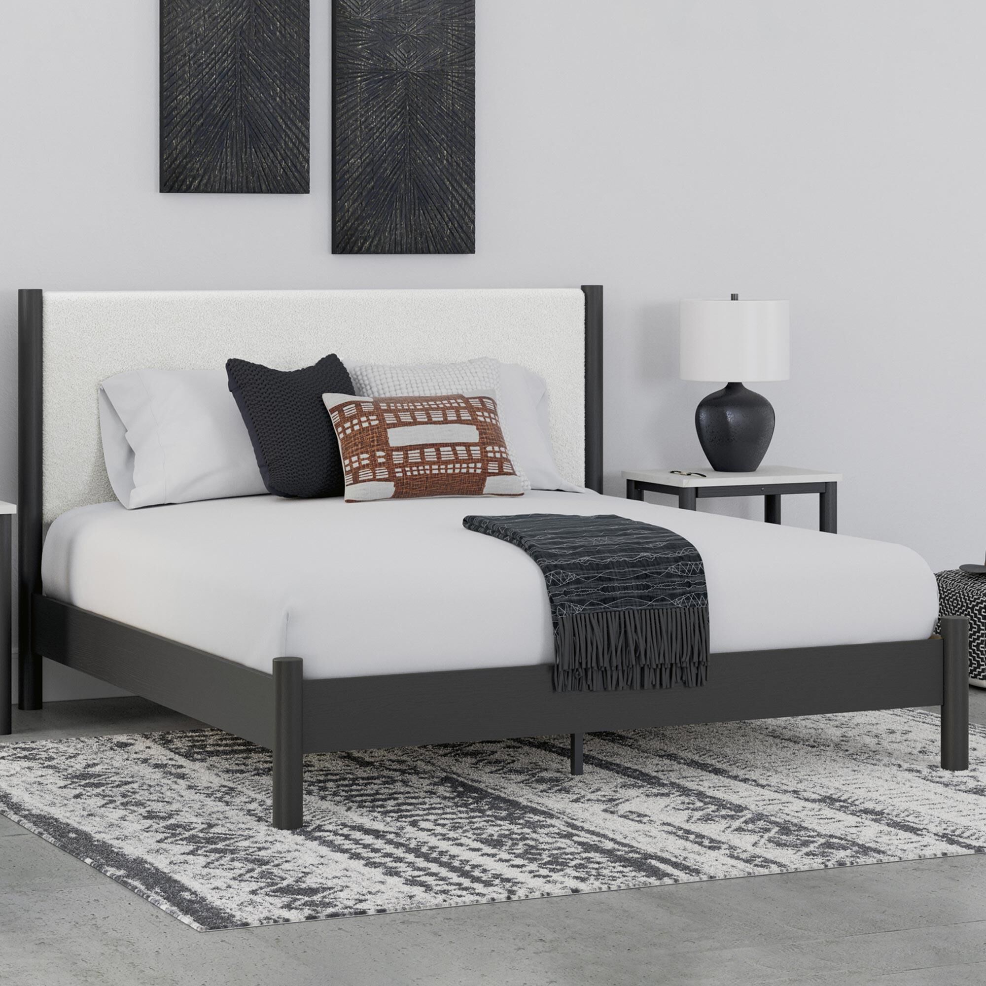Signature Design by Ashley Cadmori King Platform Bed in Black, , large