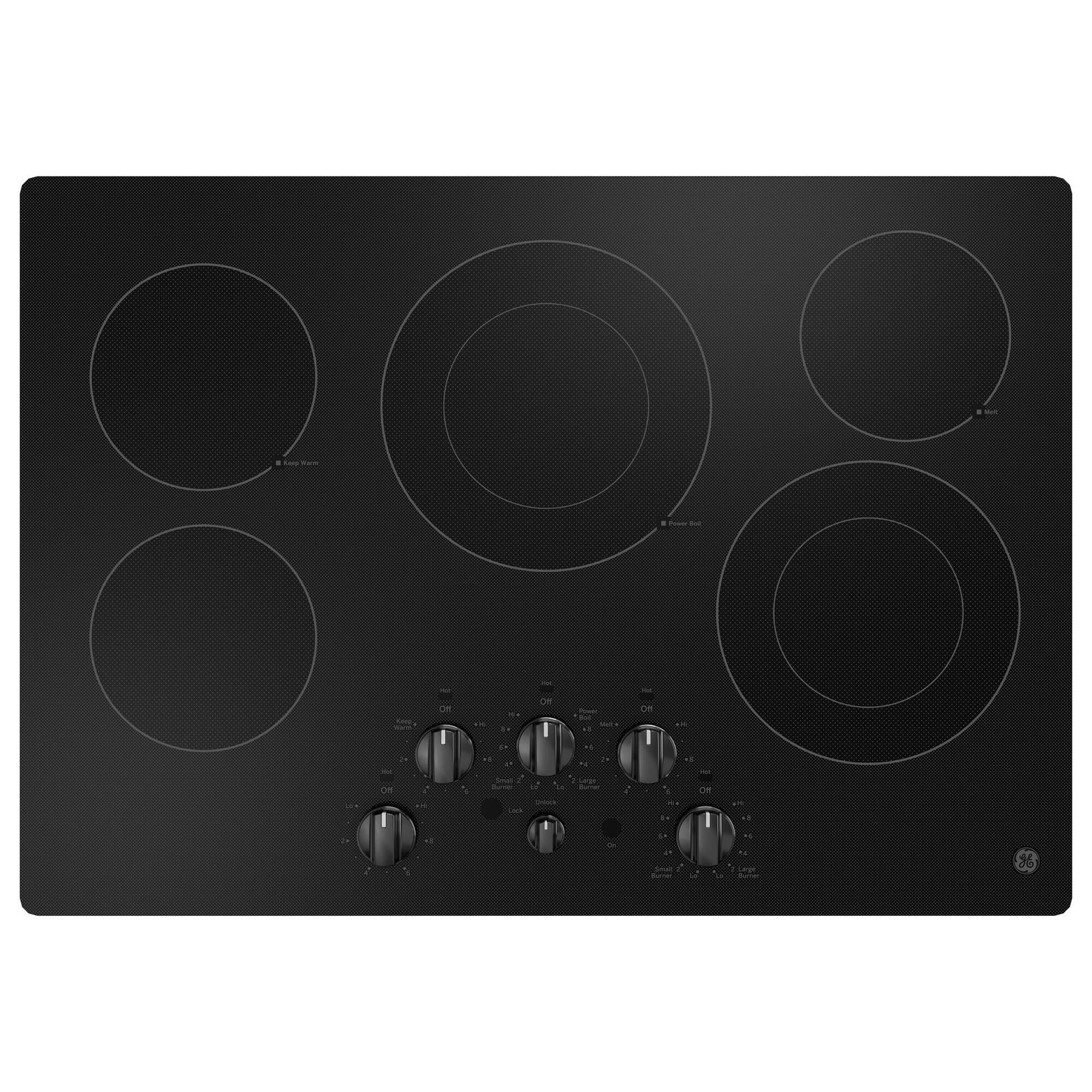 GE Appliances 2-Piece Kitchen Package with Stainless Steel 10 Cu. Ft. Double Electric Wall Oven and Black 30" Electric Cooktop, , large