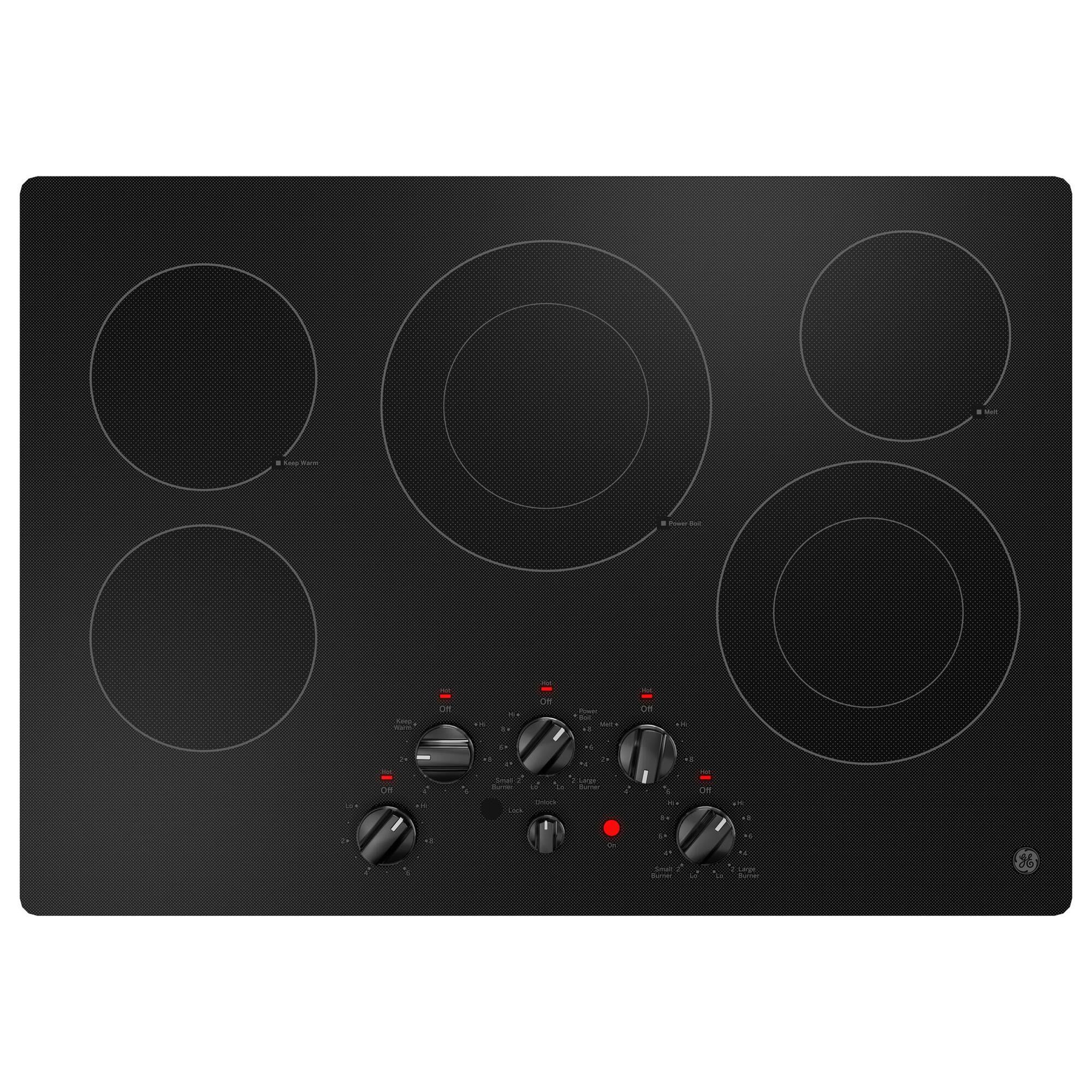GE Appliances 2-Piece Kitchen Package with Stainless Steel 10 Cu. Ft. Double Electric Wall Oven and Black 30" Electric Cooktop, , large