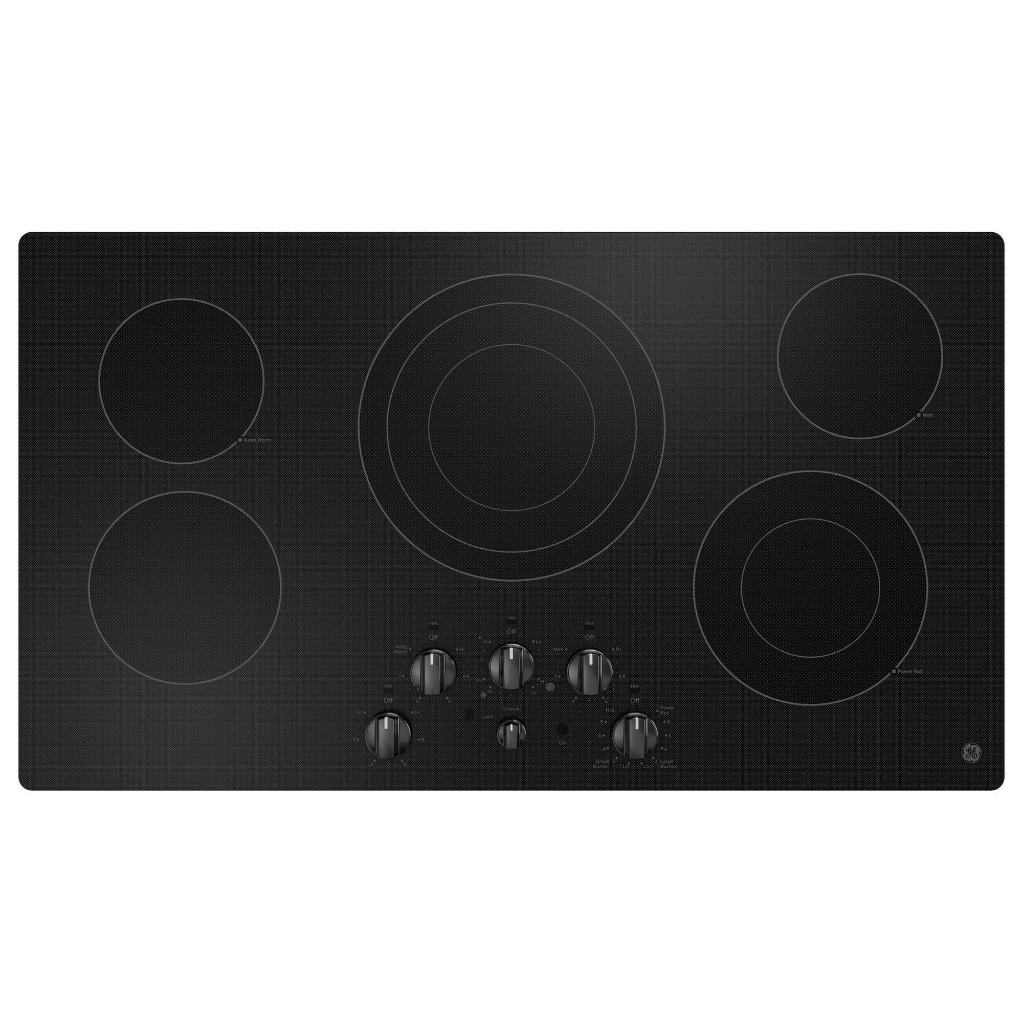 GE Appliances 2-Piece Kitchen Package with Stainless Steel 10 Cu. Ft. Double Electric Wall Oven and Black 36" Electric Cooktop, , large