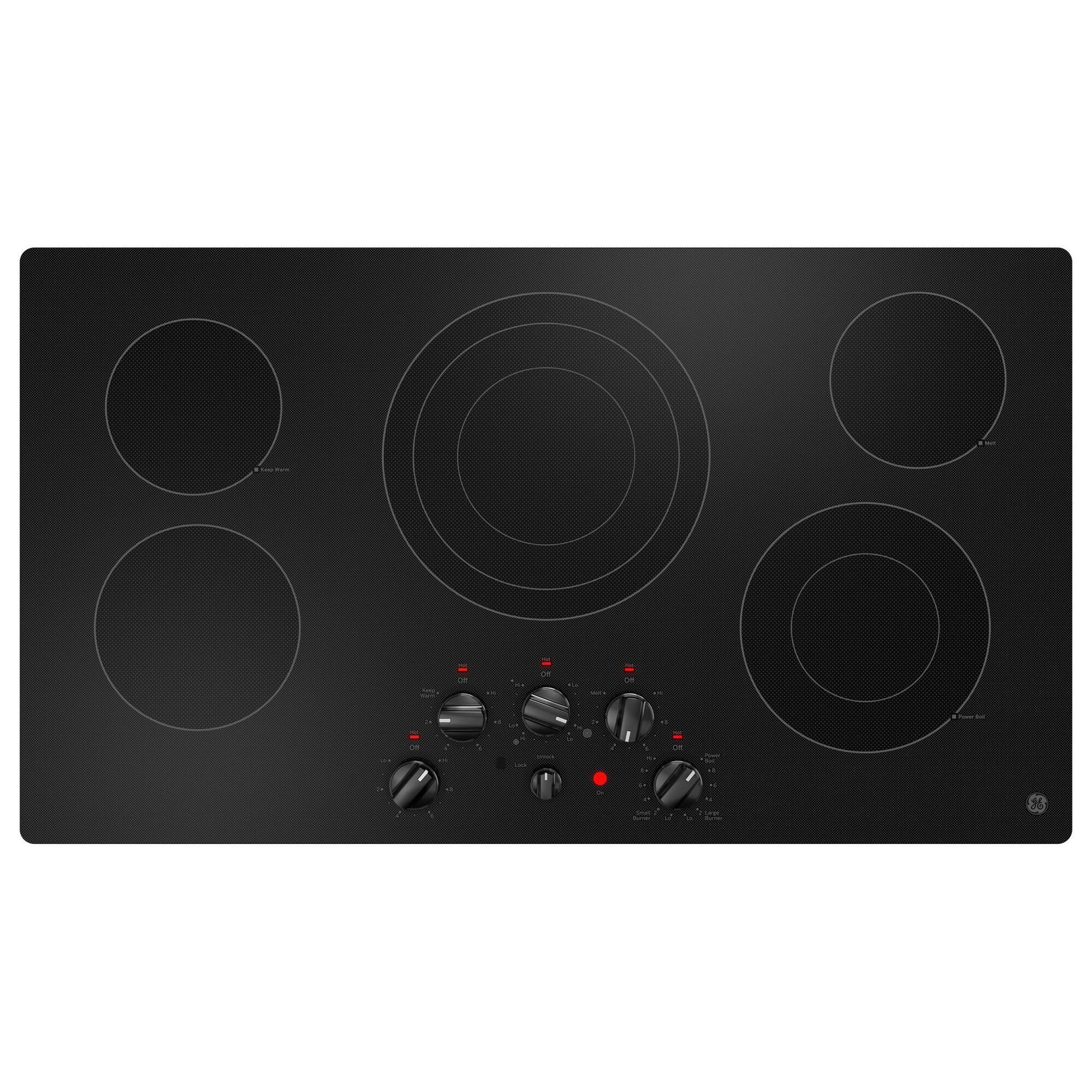 GE Appliances 2-Piece Kitchen Package with Stainless Steel 10 Cu. Ft. Double Electric Wall Oven and Black 36" Electric Cooktop, , large