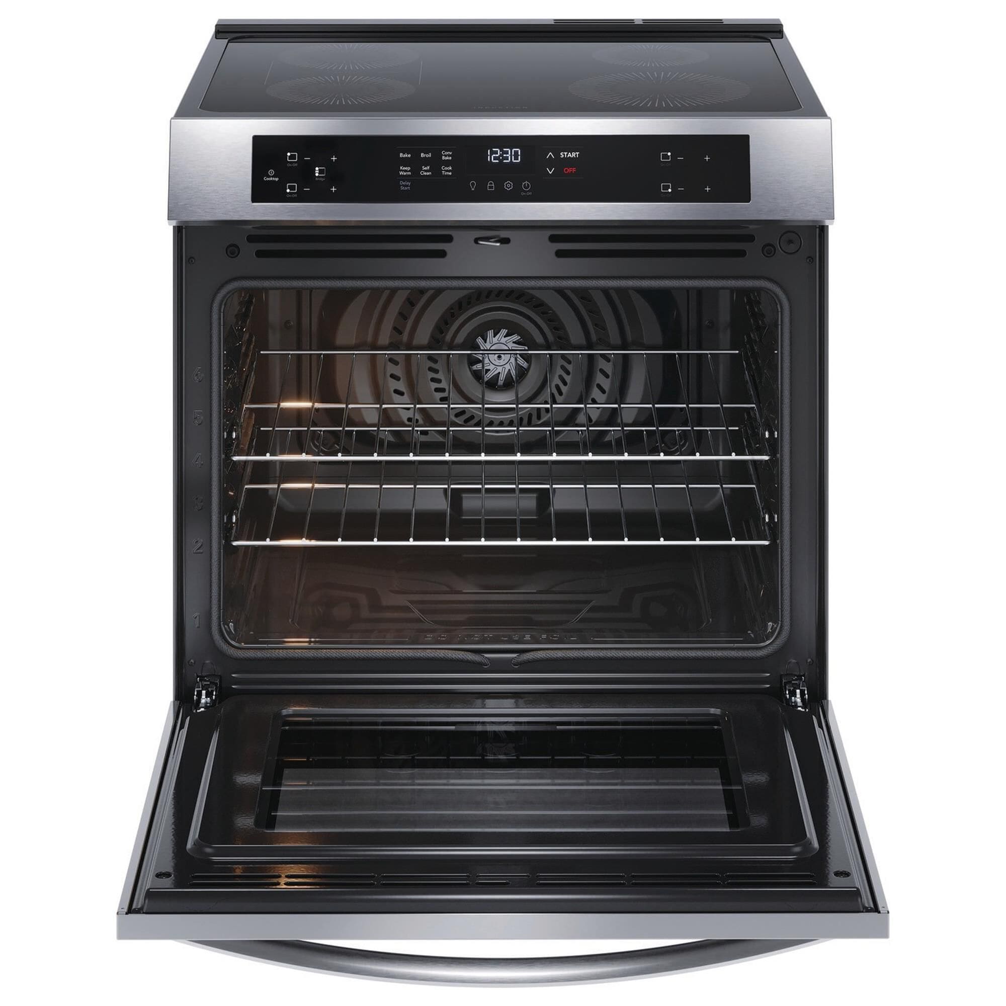 Frigidaire 2-Piece Kitchen Package with 5.3 Cu. Ft. Freestanding Induction Range and 1.8 Cu. Ft. Over-The-Range Microwave in Stainless Steel