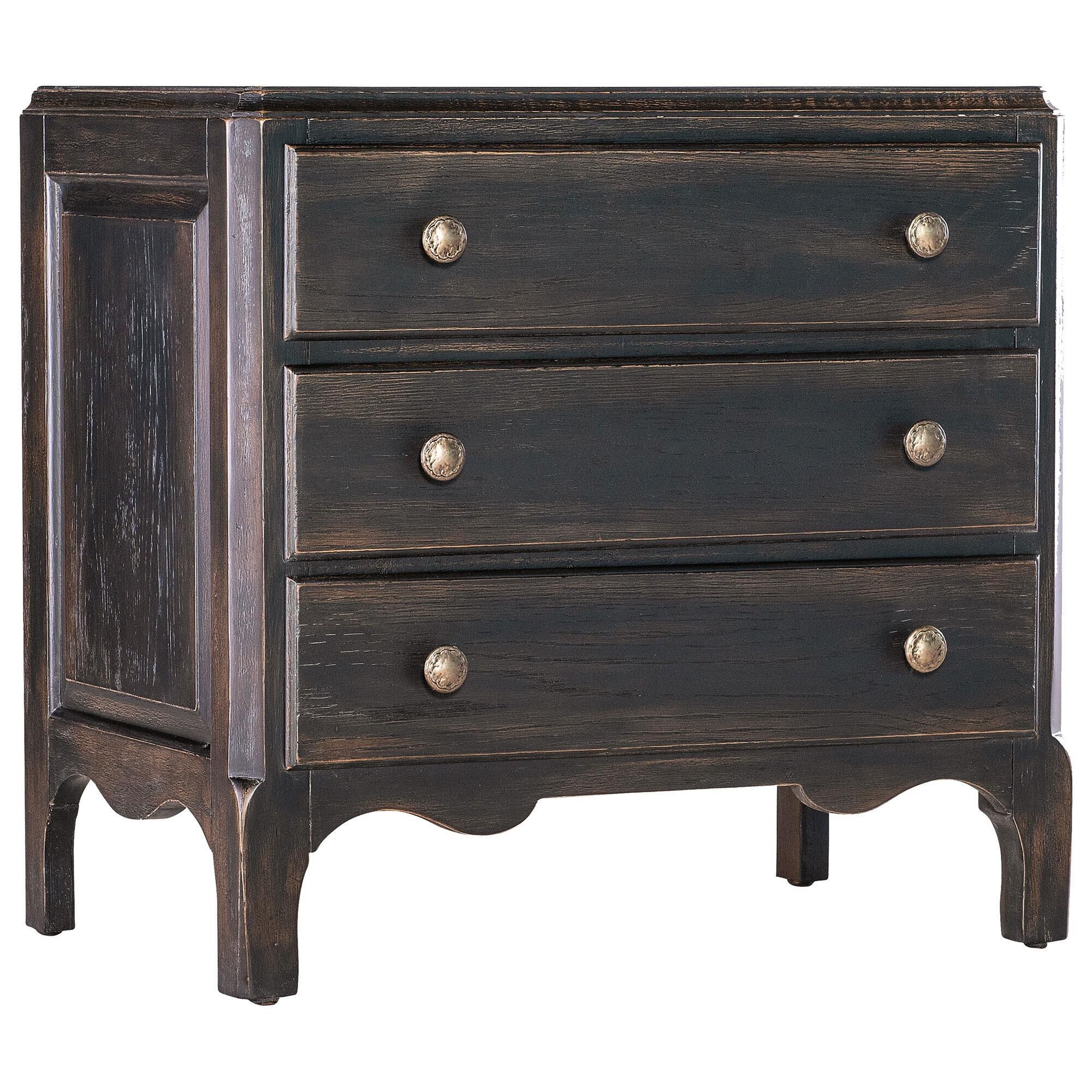 Hooker Furniture Americana 3-Drawer Nightstand in Black and Antique Bronze, , large
