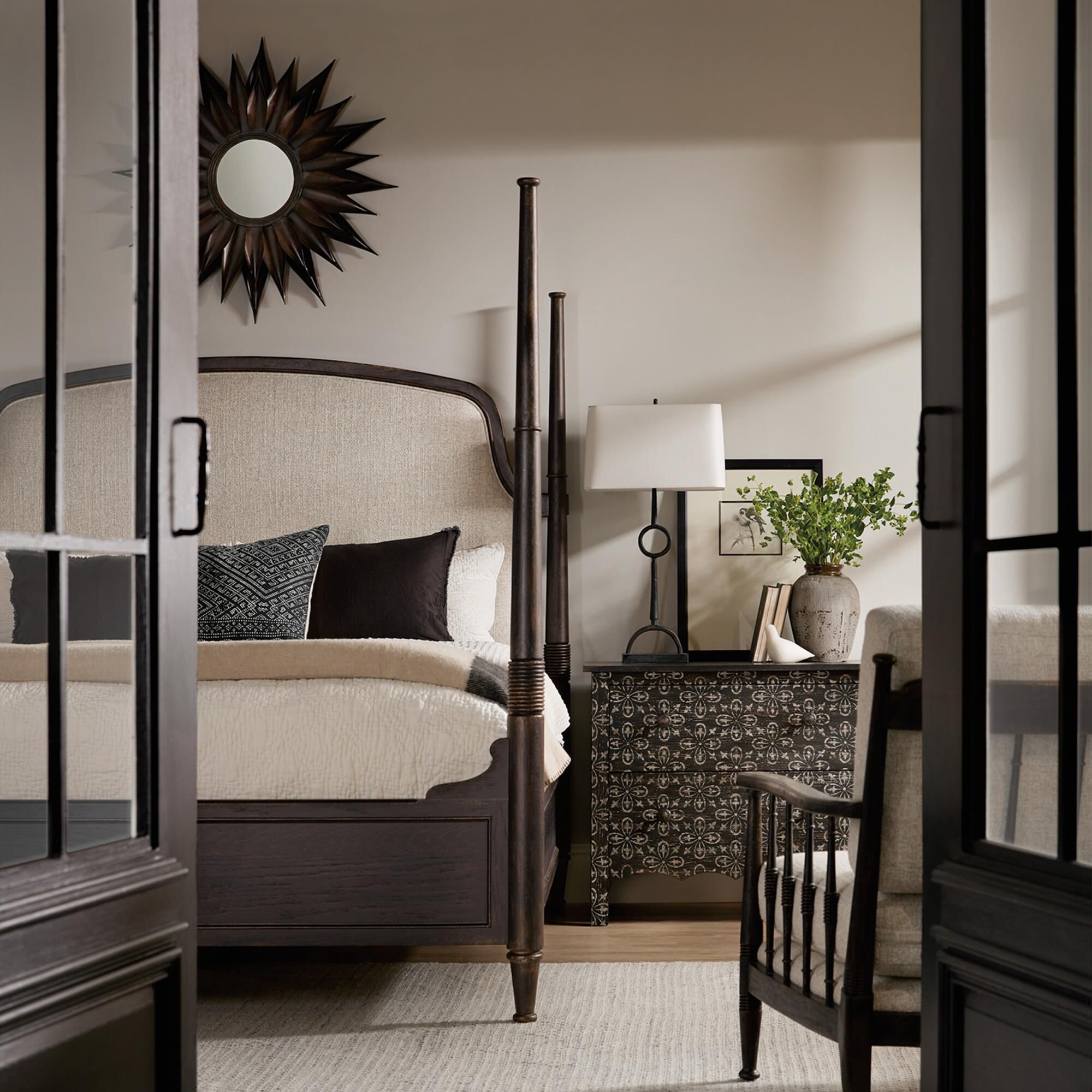Hooker Furniture Americana King Poster Bed in Black, , large