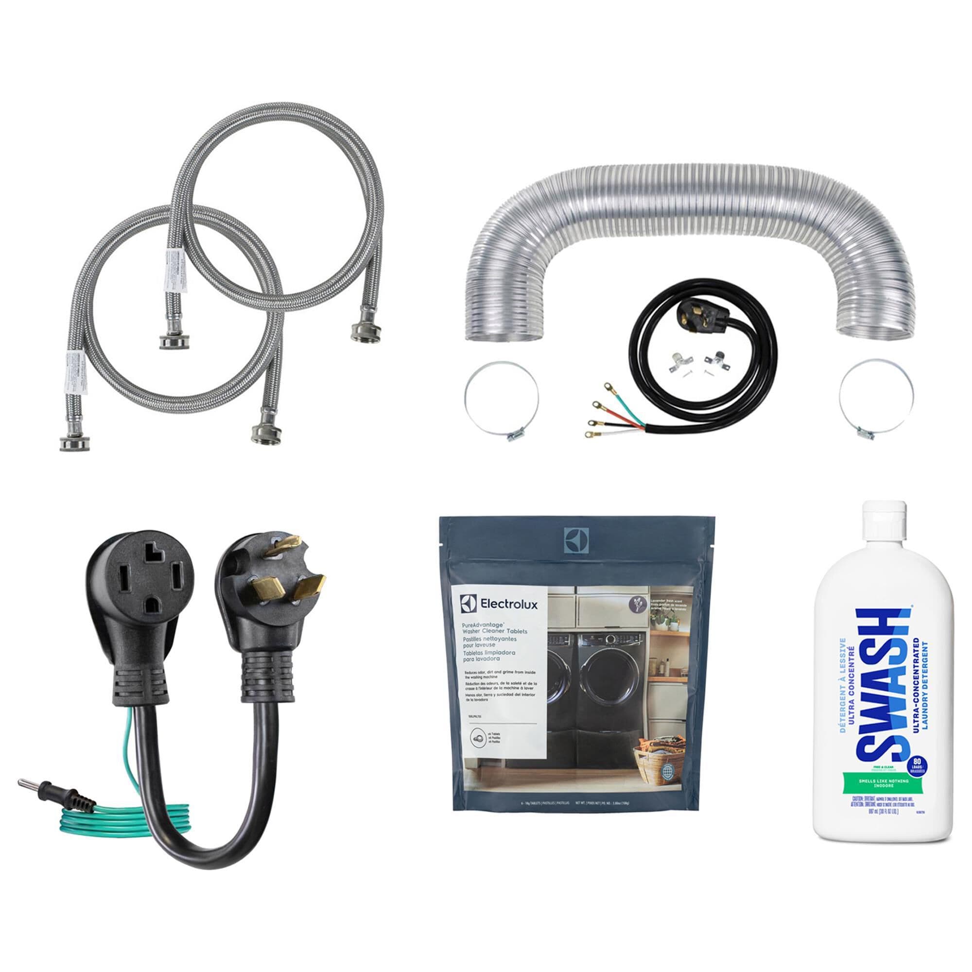 Petra Industries Inc 5-Piece Laundry 4-Prong Laundry Accessory Kit in Black and Silver