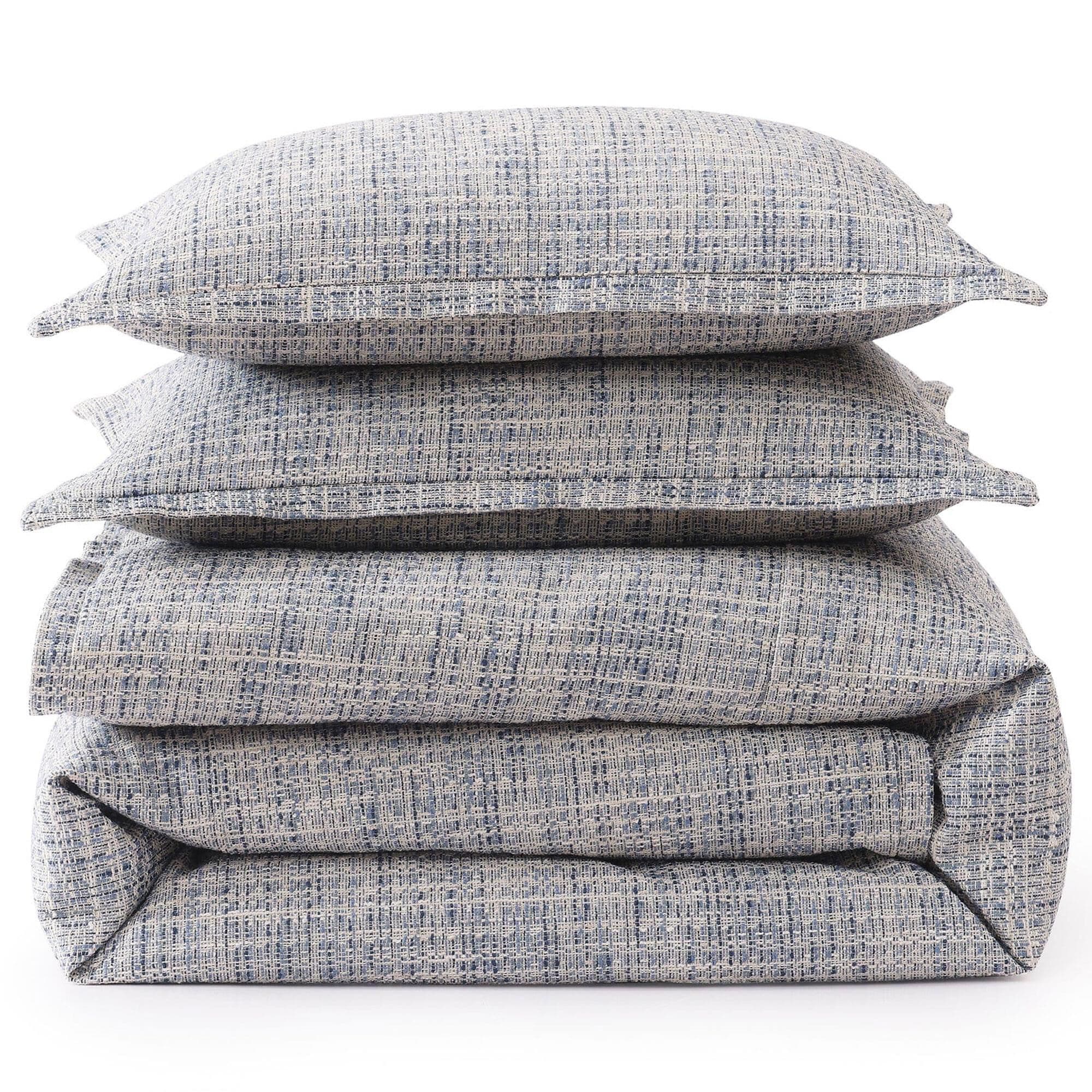 HiEnd Accents Tweed 3-Piece King Comforter Set in Blue