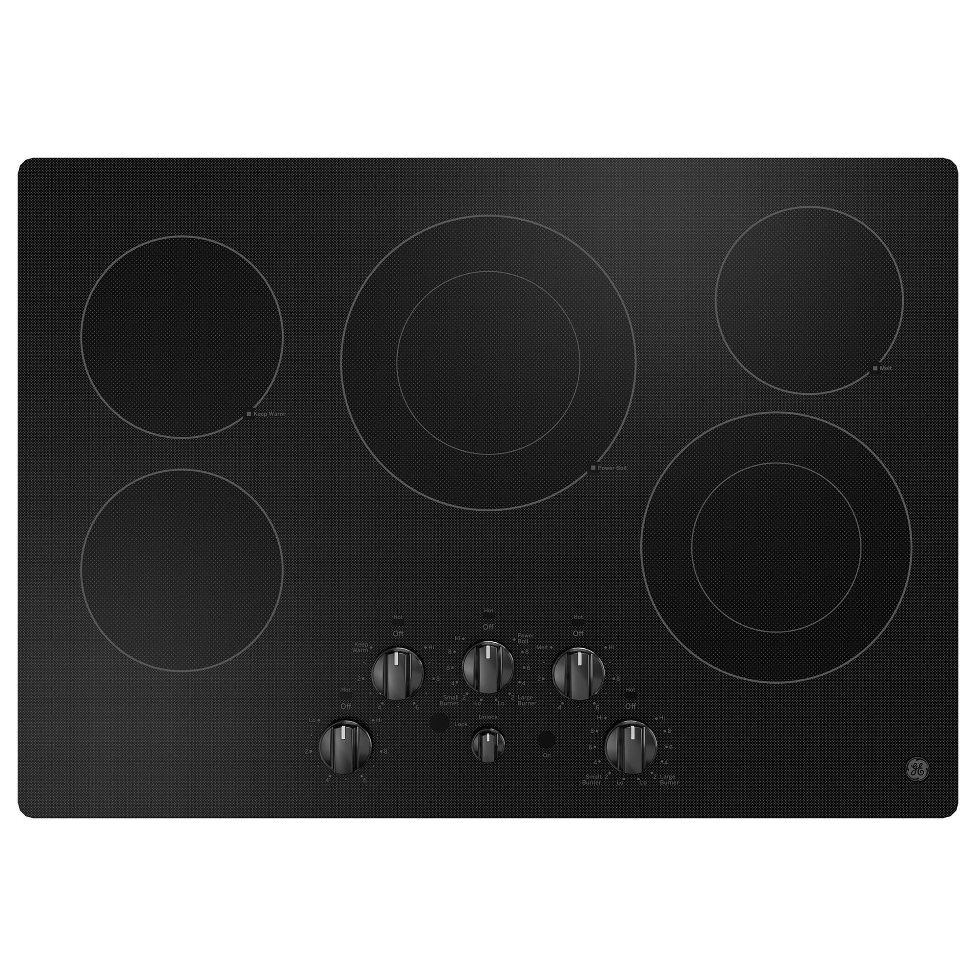 GE Appliances 2-Piece Kitchen Package with 30" Smart Built-In Single Wall Oven and 30" Electric Cooktop in Black, , large