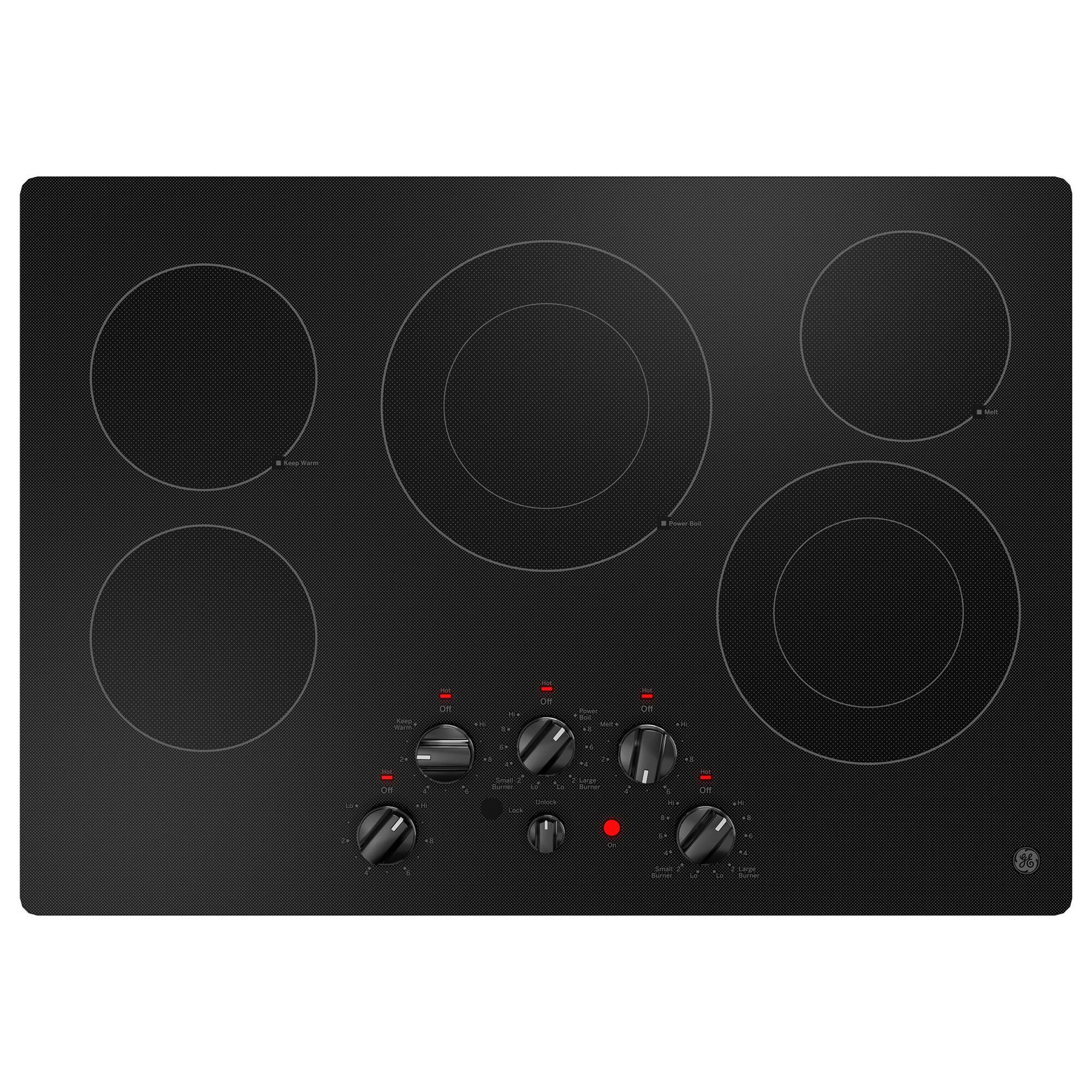 GE Appliances 2-Piece Kitchen Package with 30" Smart Built-In Single Wall Oven and 30" Electric Cooktop in Black, , large