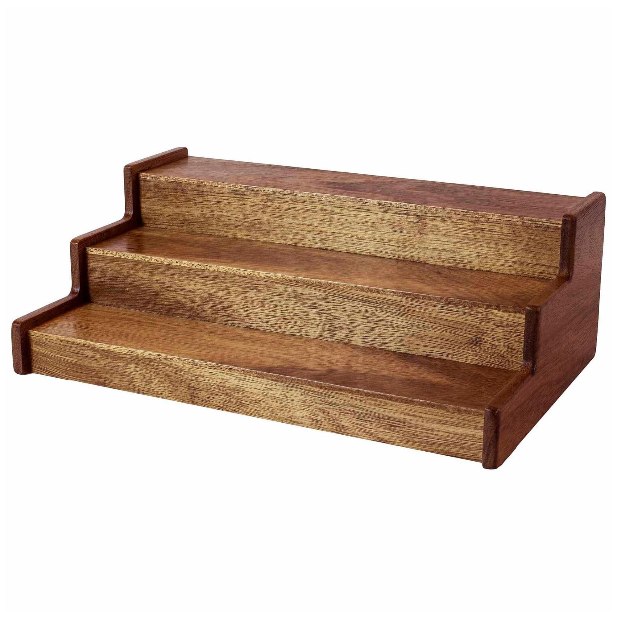 Totally Bamboo Acacia 3-Tier Expandable Spice Rack in Dark Brown