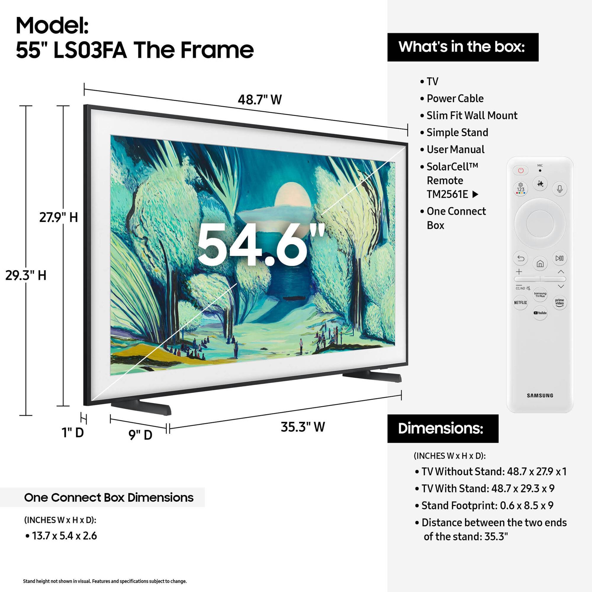 Samsung 55" Class LS03FA The Frame QLED HDR - Smart TV with Music Frame in Black, , large