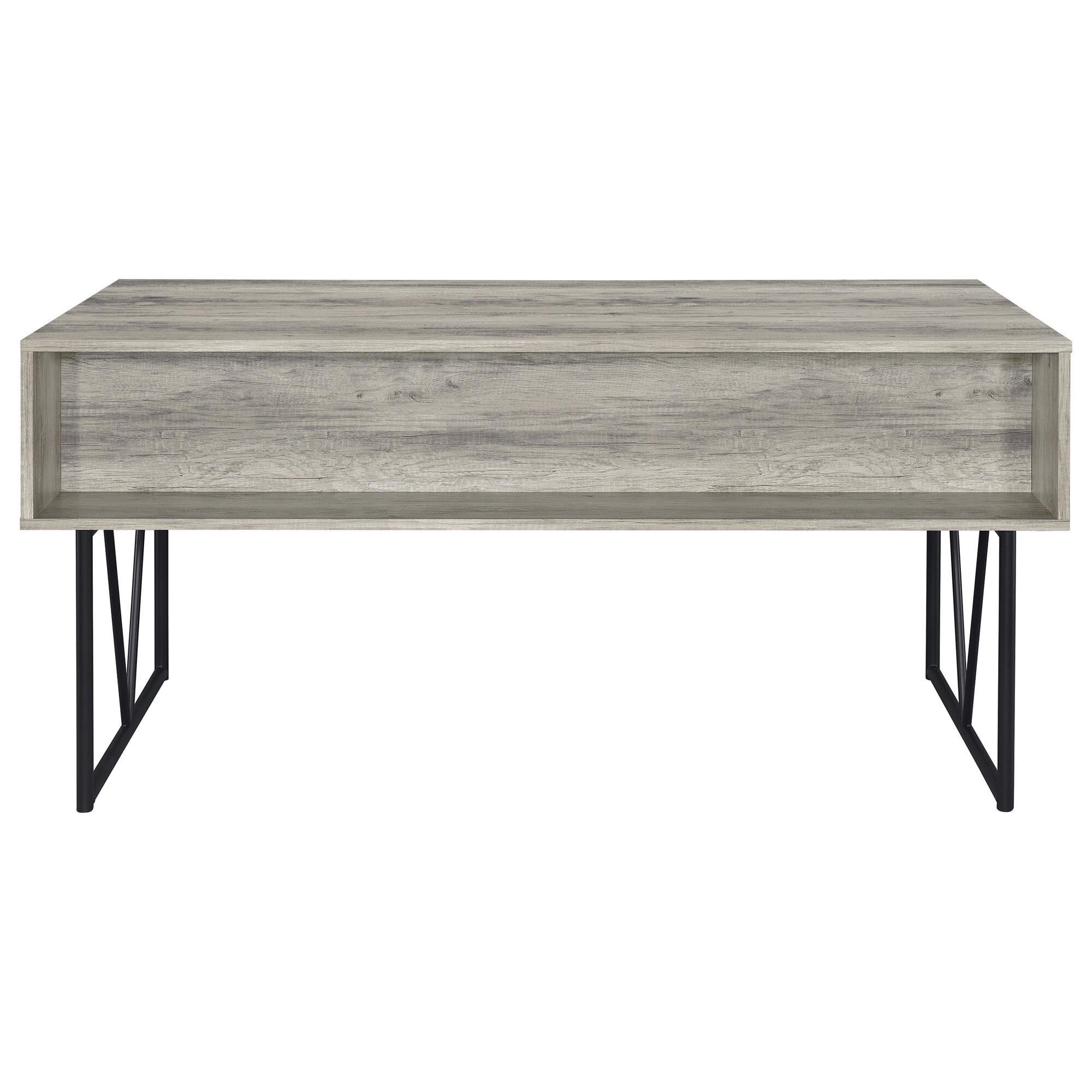 Coaster Analiese 2-Piece Desk and Bookcase Set in Black and Grey Driftwood, , large