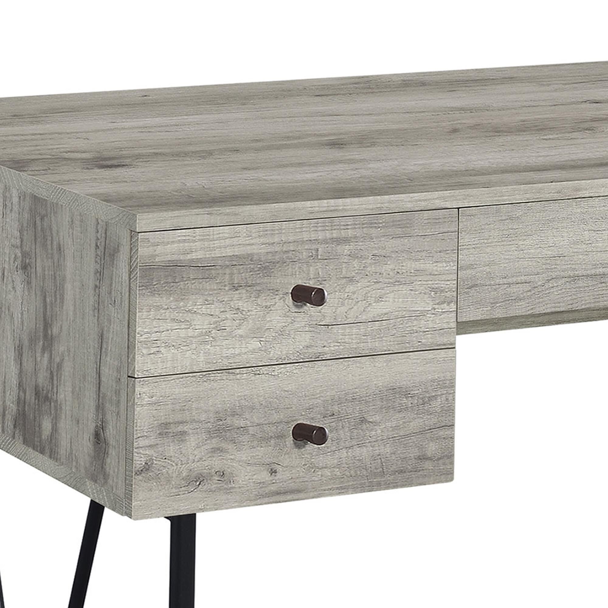 Coaster Analiese 2-Piece Desk and Bookcase Set in Black and Grey Driftwood, , large
