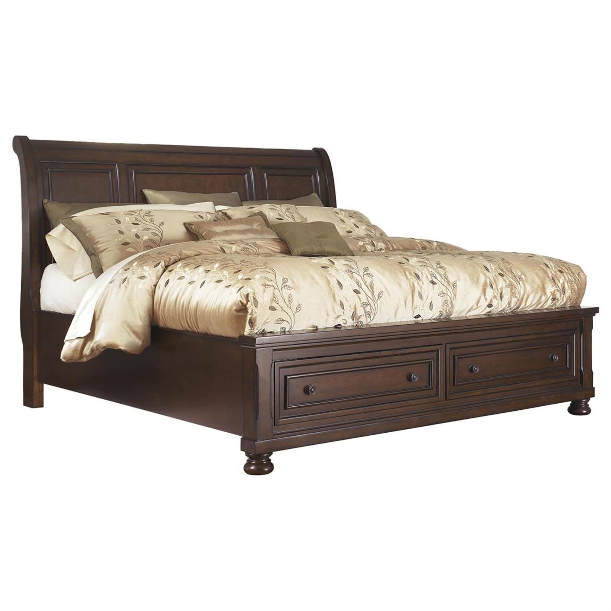 Millenium Porter King Sleigh Storage Bed in Burnished Brown