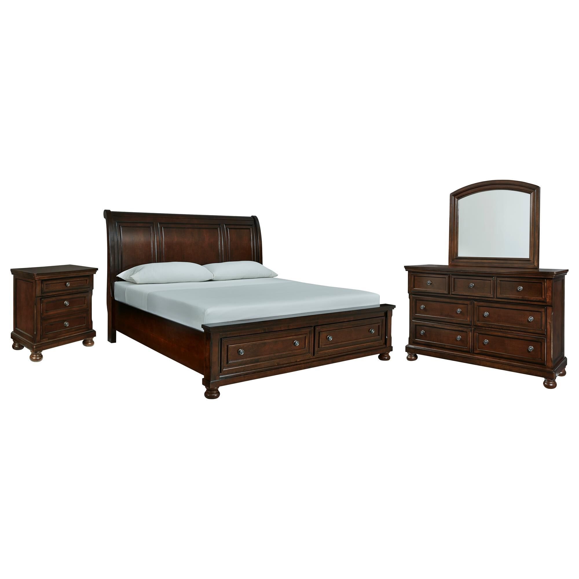 Millenium Porter 4-Piece King Storage Bedroom Set in Rustic Brown