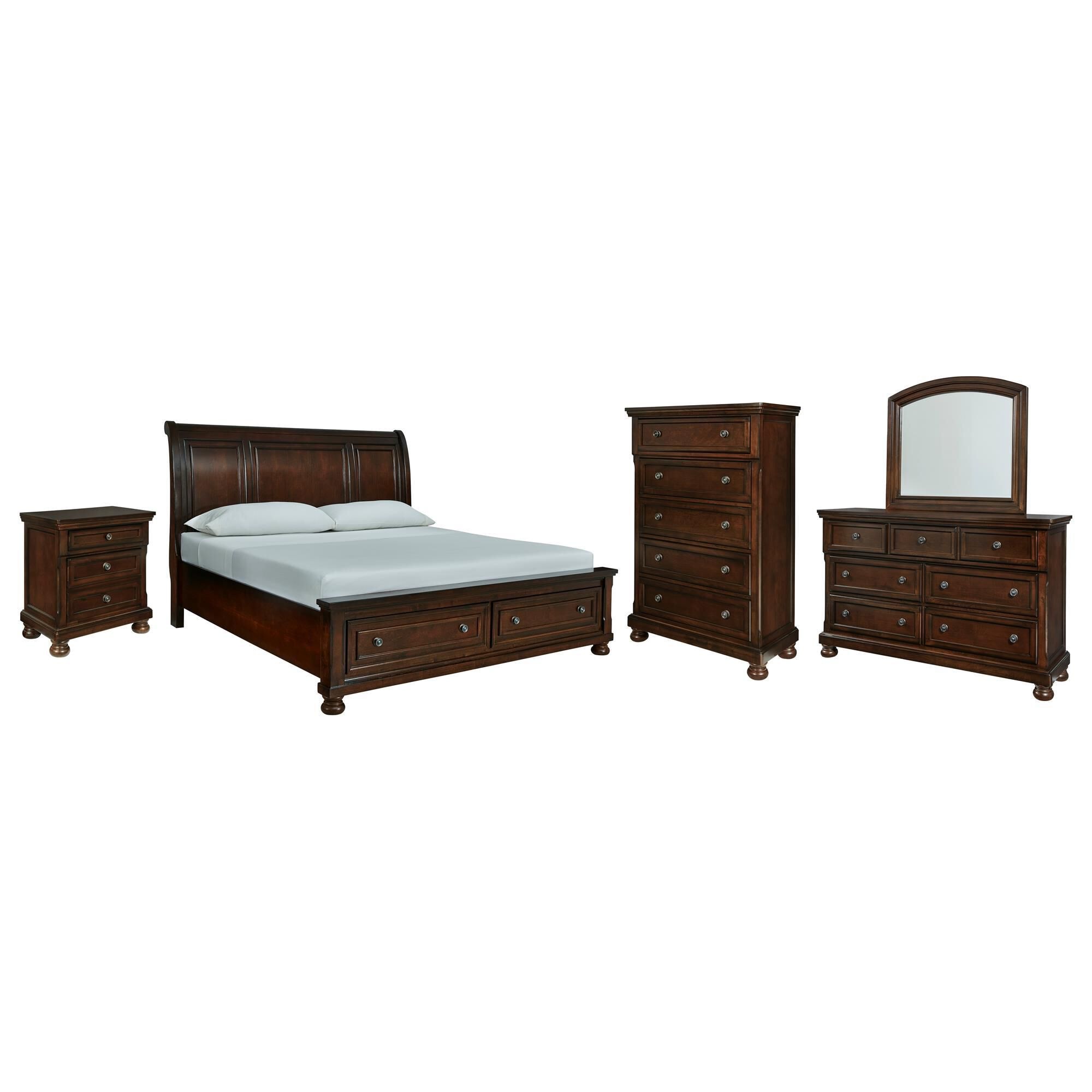 Millenium Porter 5-Piece California King Storage Bedroom Set in Rustic Brown