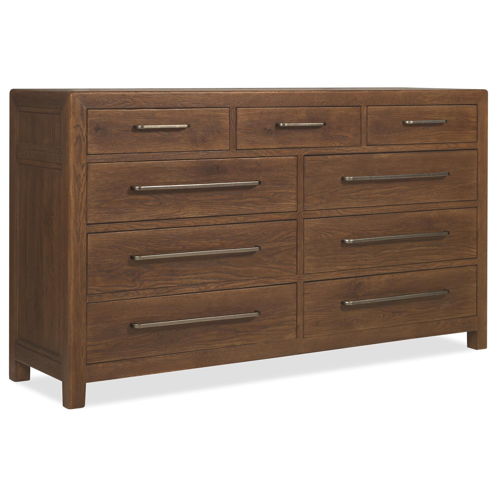 Hooker Furniture Driftwood 9-Drawer Dresser in Worn Saddle