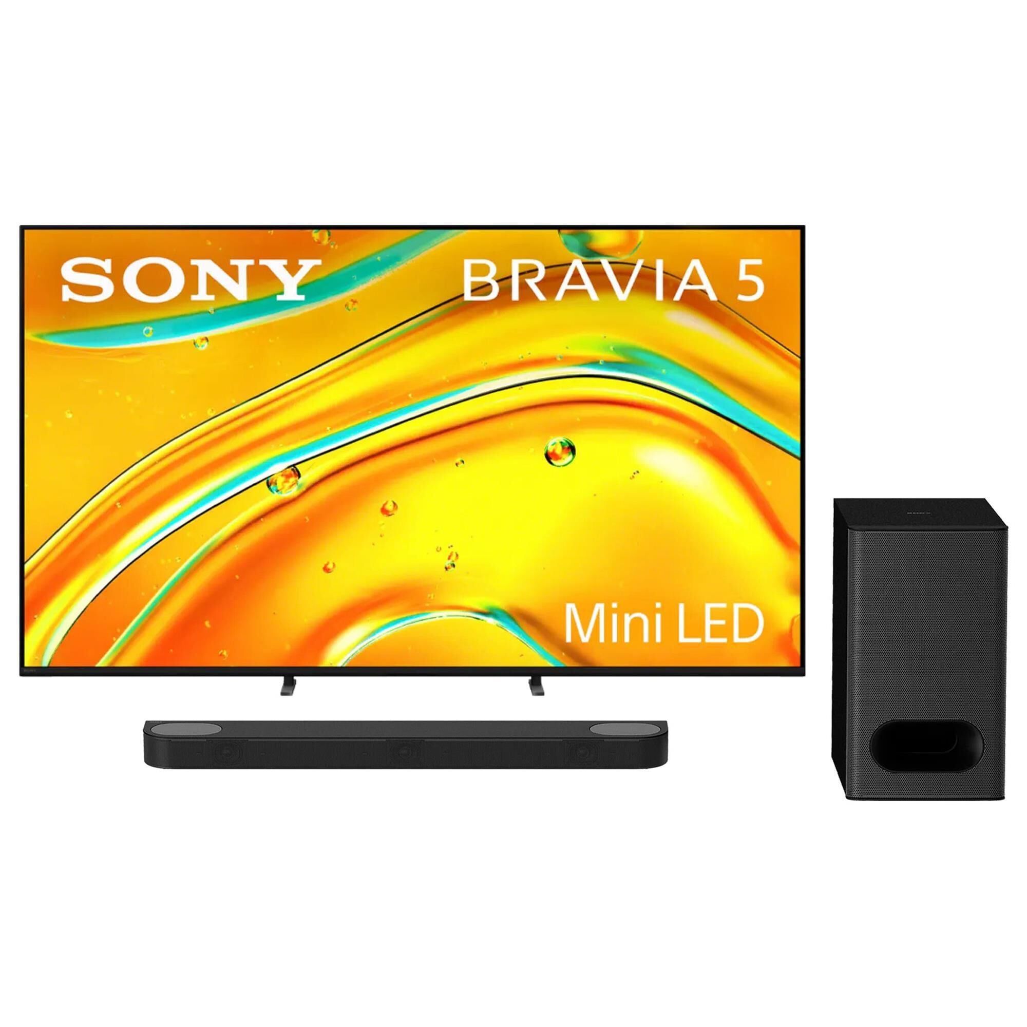 Sony 65" Class Bravia 5 Mini LED 4K HDR - Smart Google TV with Theater Bar 6 in Black