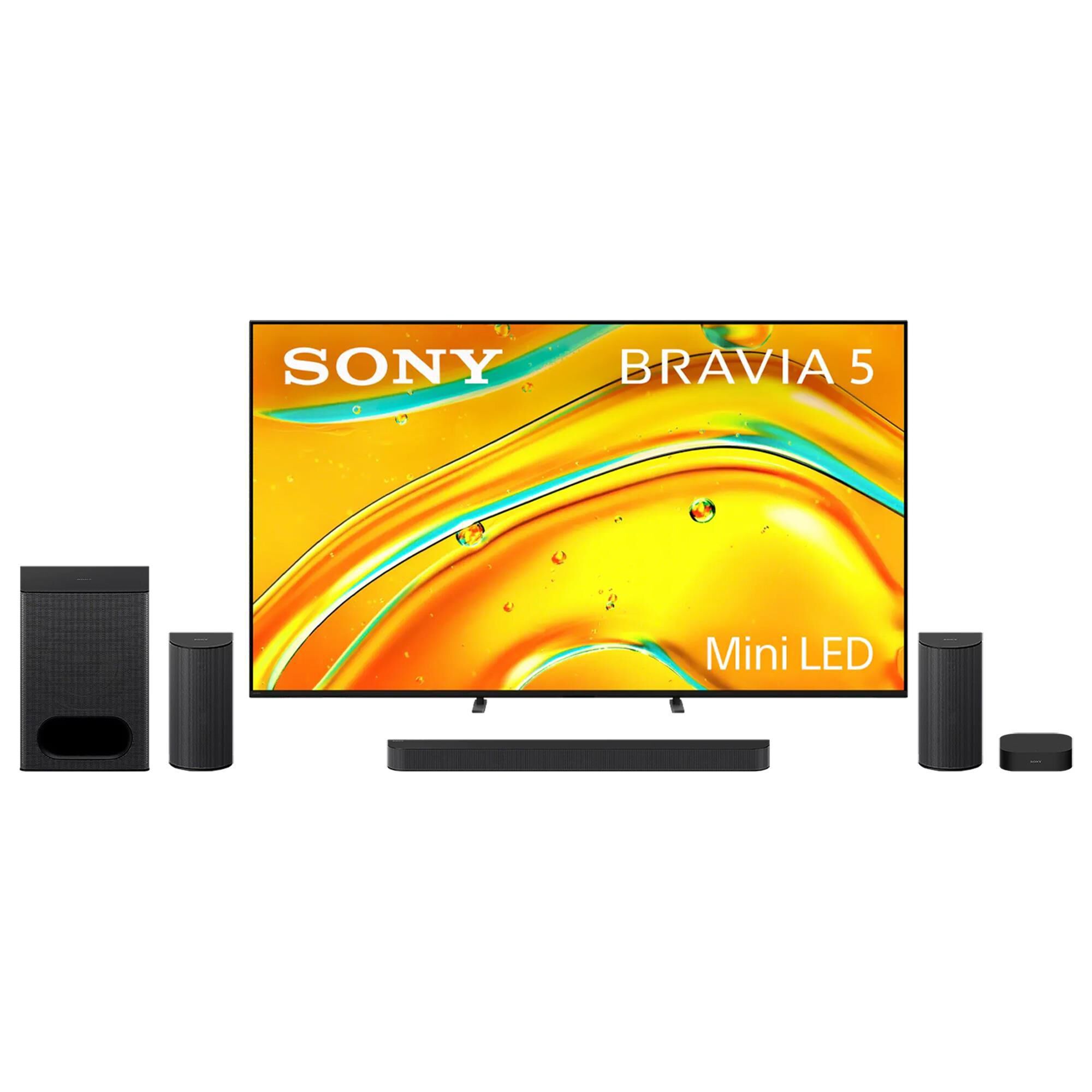 Sony 75" Class Bravia 5 Mini LED 4K HDR - Smart Google TV with Theater System 6 in Black