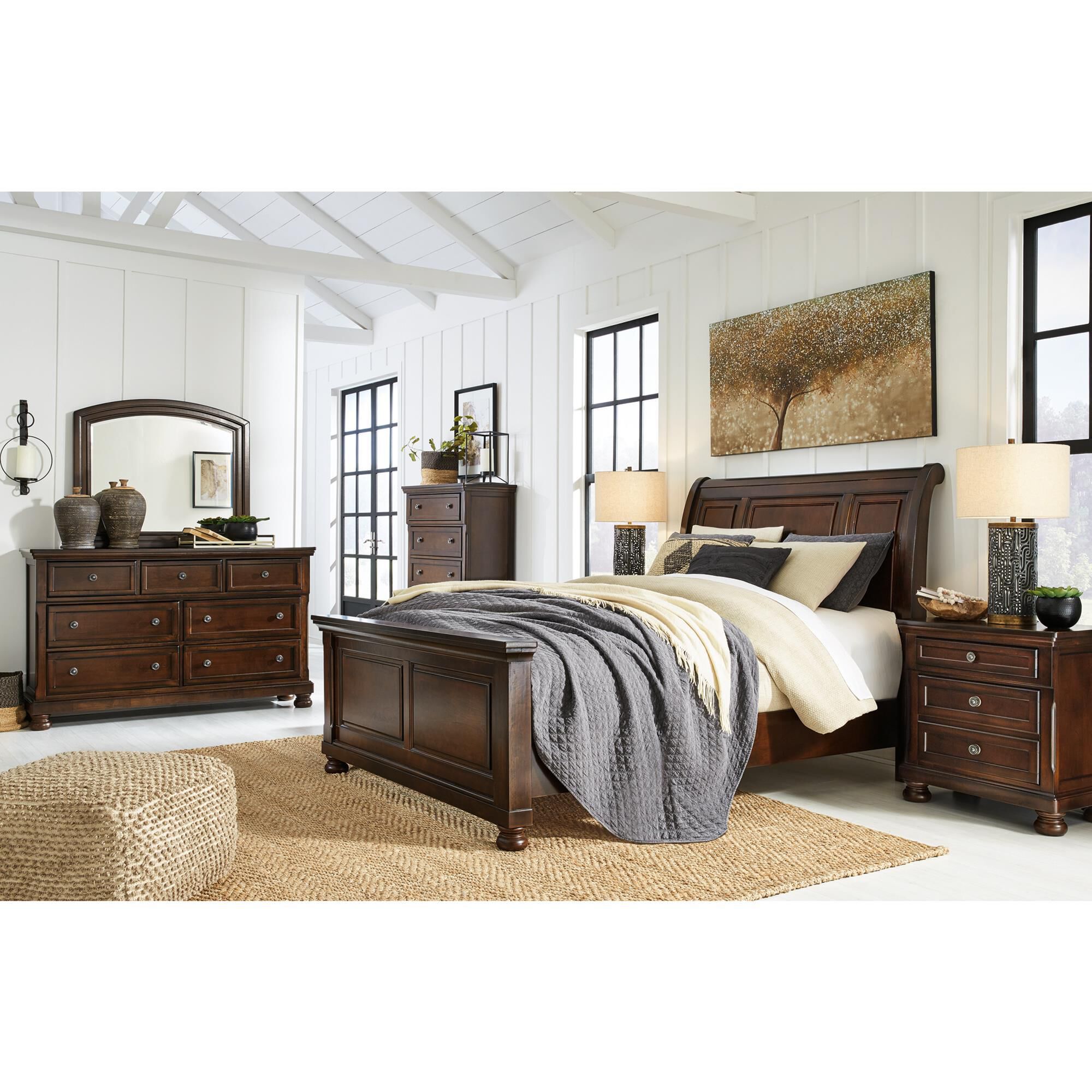 Millenium Porter Queen Sleigh Bed in Rustic Brown